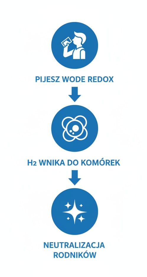 Jak działa woda redox - 3 etapy